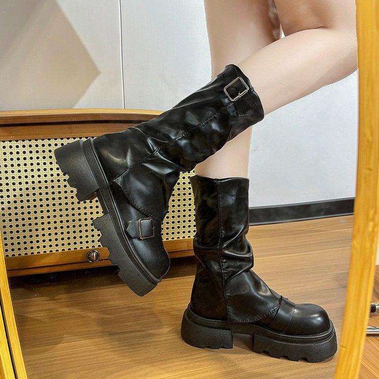 American Retro Heightened Platform Martin Boots Women's 2025 New Autumn Brown Versatile Ins Wind Boots