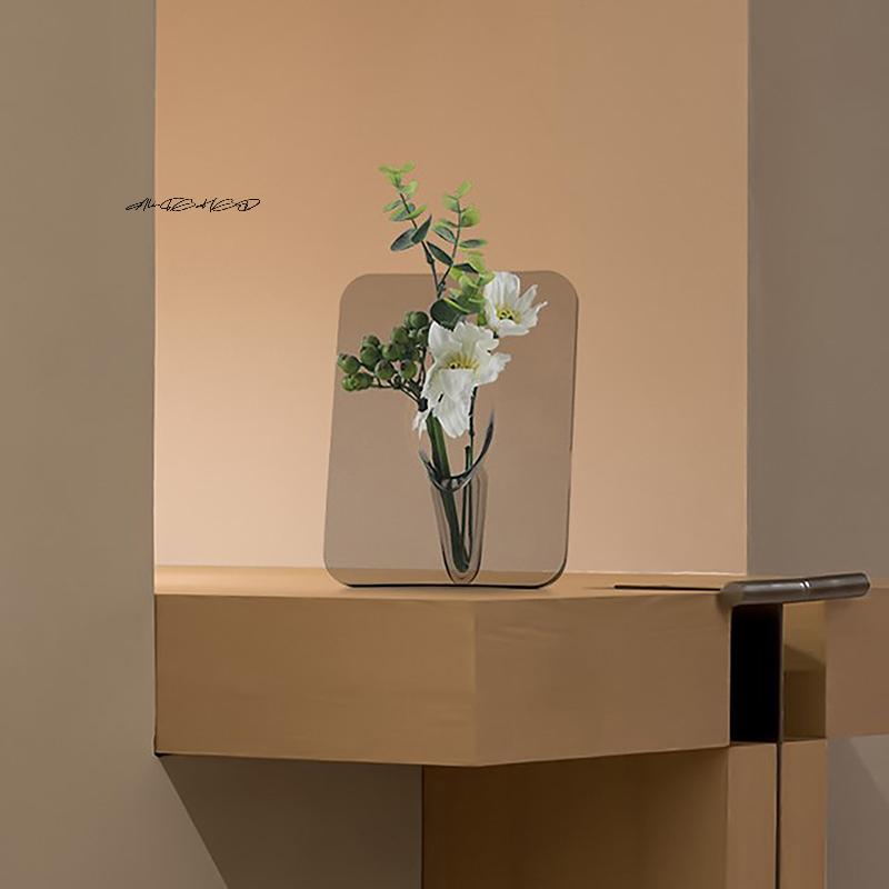 Moderner Acryl-Fotorahmen Vase Floraler Desktop-Pflanzenhalter für Büro Zuhause Hochzeit Tischdekoration Künstlerische Blumenvase