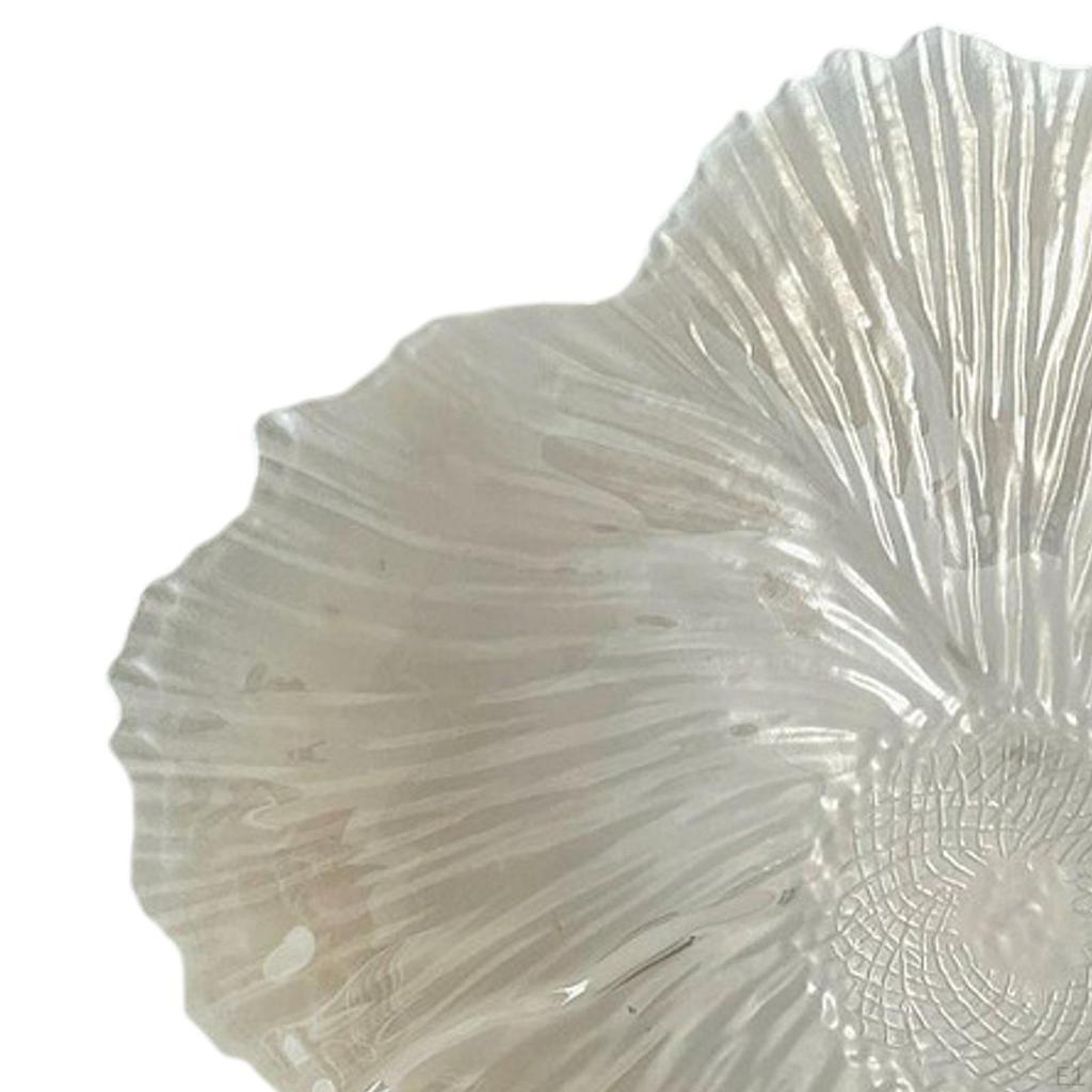 3 Pieces Flower Shaped Glass Plate Snack Holder Tableware Cake Dessert Dish Jewlery for