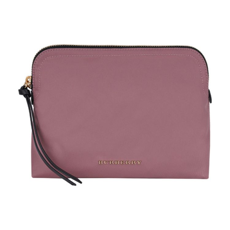 

Burberry Functional Nylon Storage Pouch With Zipper Closure Women Clutch Pink 40209111 Basic Set (Bag+Dust Bag)