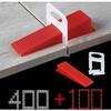 Tile Leveling System Kit - 400 Wedges / 100 Clips - Grout Joint Width 1.5 Mm - For Tiles 3–12 Mm