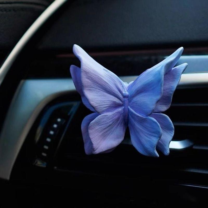 Butterfly Car Air Conditioner Vent Aroma Diffuser Car Perfume Decoration Ornament Diffuser Stone Flower Car Interior Accessory Dream Butterfly Air Outlet Floral tone