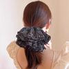 French Floral Chiffon Delicate Large Intestine Hair Band Women's Simple Printing Sweet Folds Tied Hair Durable Hair Accessories