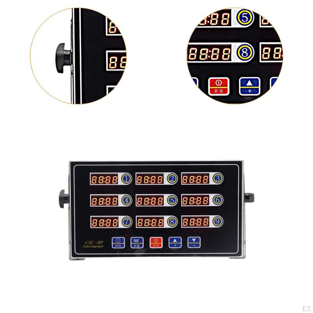 Digitální kuchyňský časovač 9 kanálový nerezový odolný pekařský časovač fritéza připomínka pro vaření