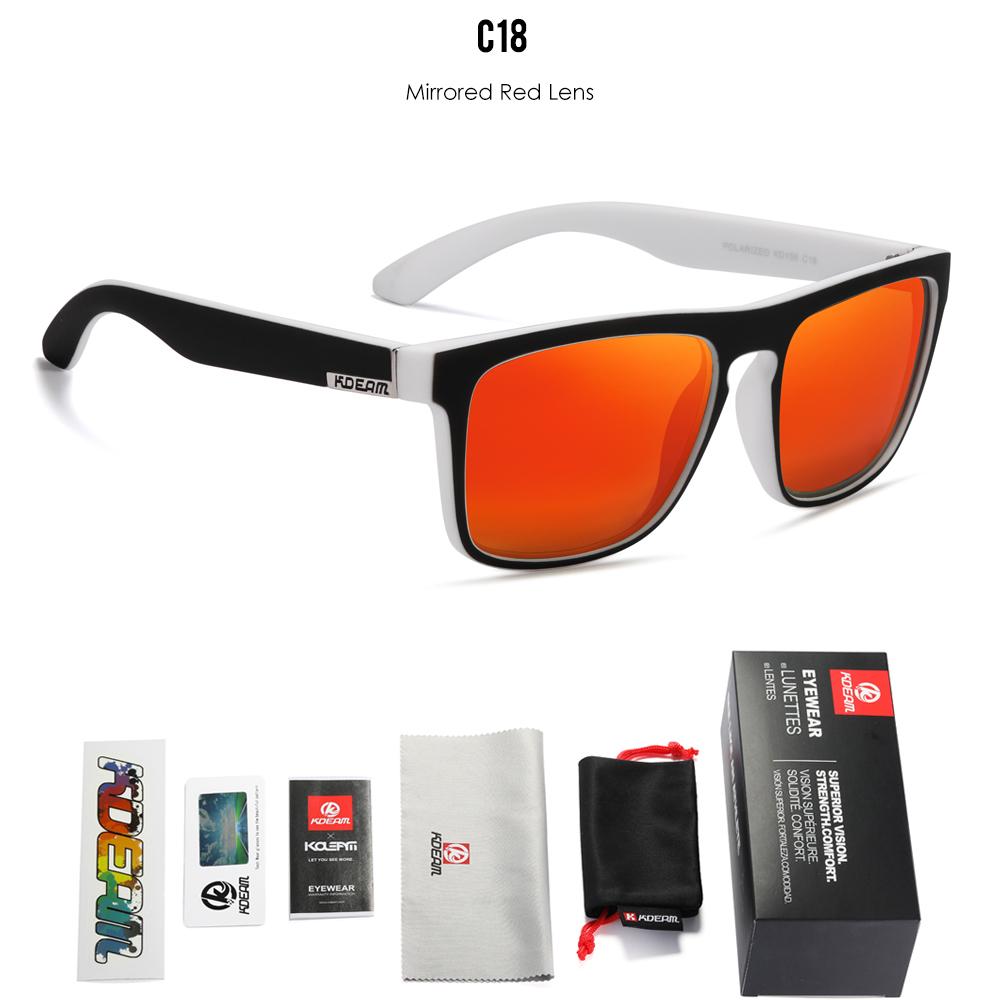 KDEAM Legend Square Sunglasses Polarized Lens For Men Women Outdoor Sports Fishing Mountaineering Sun Glasses With Brand Box 4