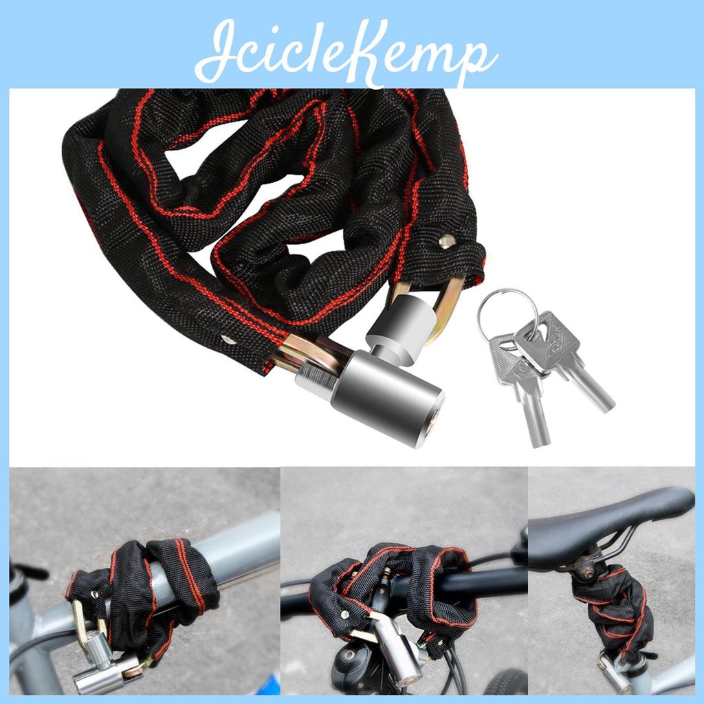 For Motorcycle Lock Chain Bicycles Electric Bike Bicycles Chain Lock Heavy Duty Anti Theft Bike Chain Lock With 2 Key