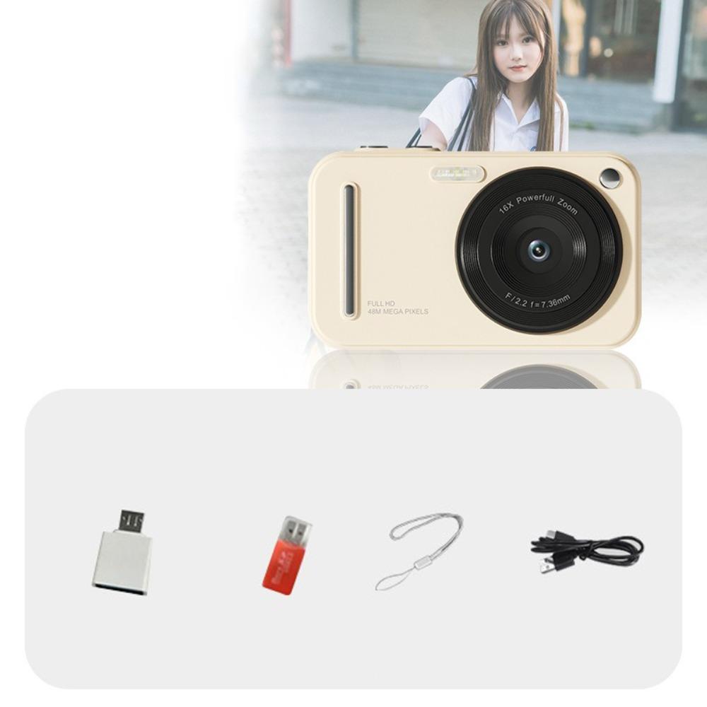 

FHD 1080P CCD 48MP Resolution 16X Zoom Anti-Shake Camera Durable 48MP FHD 1080P Camera бежевий