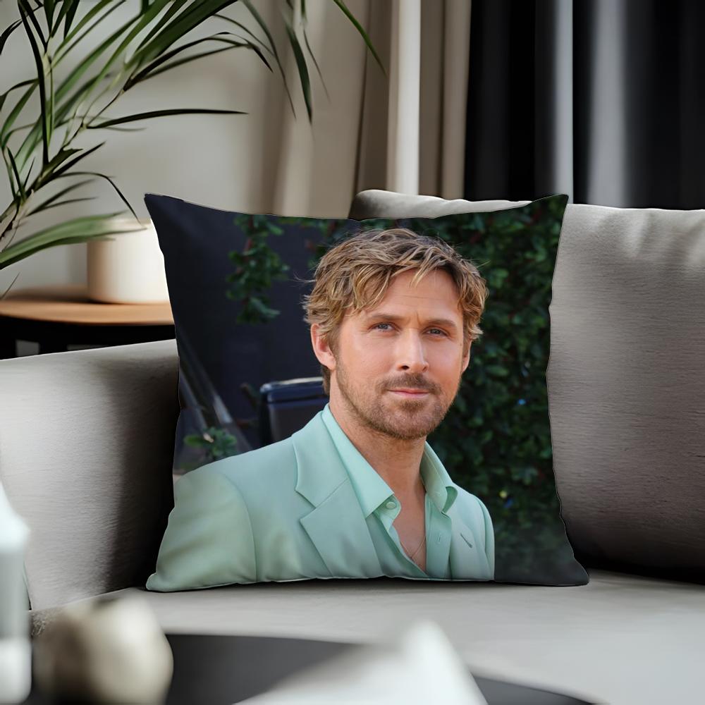 Trending Rryan Goslingew Cushion Cover Antidustmite Pillowcase Invisible Zipper Silky Short Plush Sofa Cushion Cover