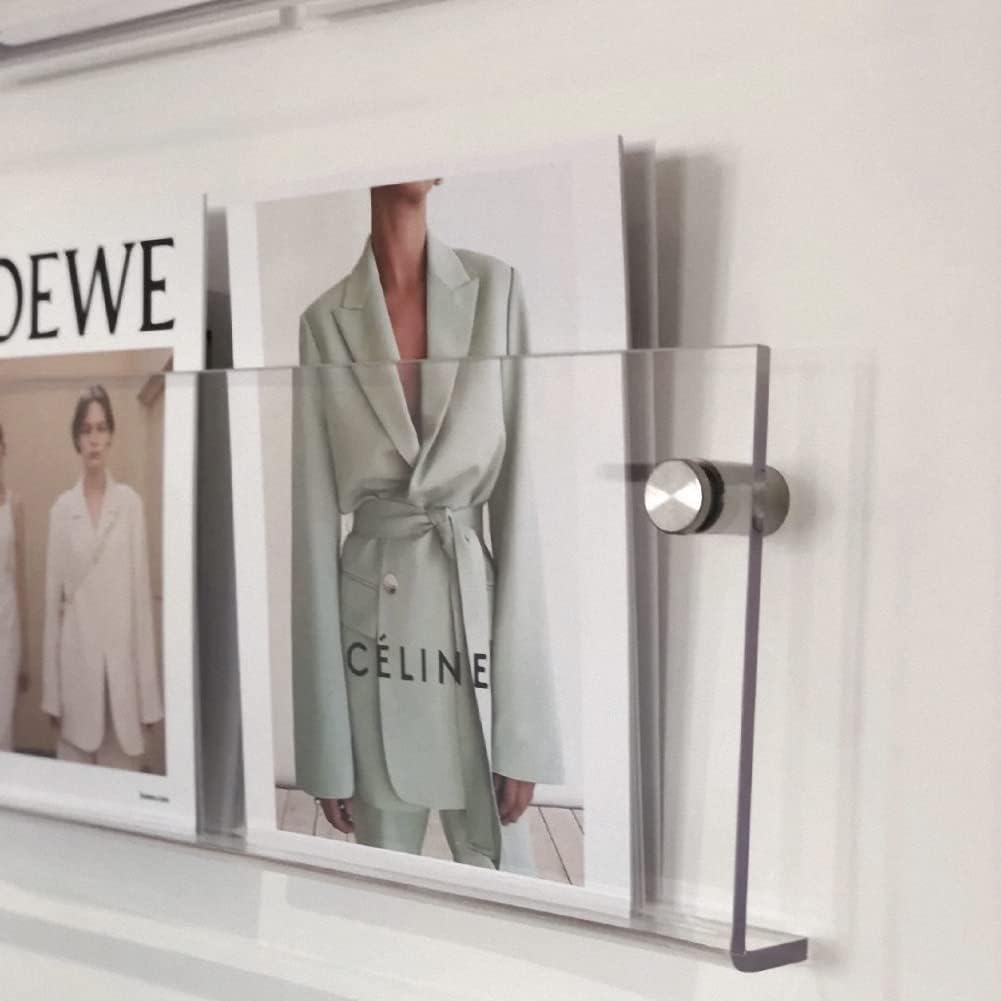 PonyLes Magazine INS Nordic Transparent Magazine Wall Wall Brochure Wall-Mounted Rack, Style, Design, Acrylic, Rack, Shelf, Bookshelf, Storage, Stand,