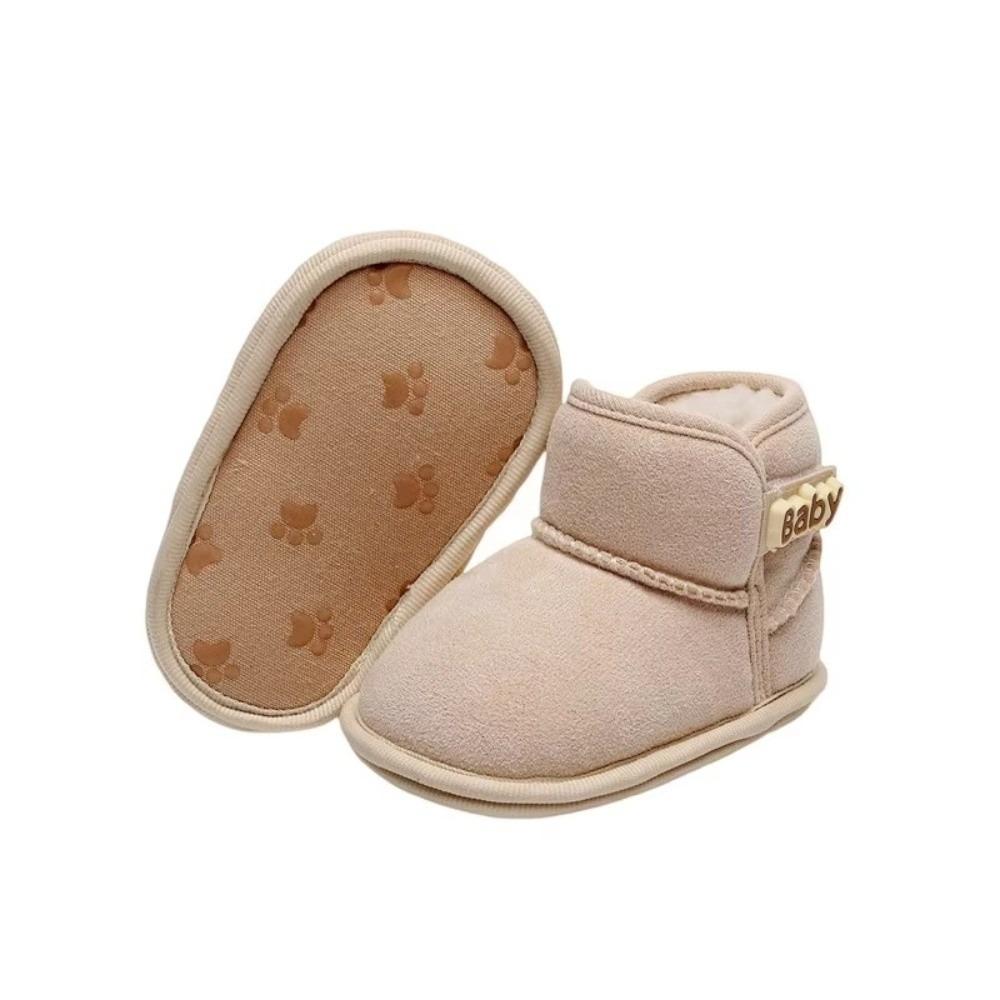 

Winter Warm Babys Snow Booties Flats Slipper Newborn Baby Shoes Toddler Crib Boots Anti-Slip Toddler Infant Walking Shoes 13 бежевый