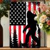 Bigfoot Metal Tin Sign American Flag Rustic Wall Decor Man Cave Gift