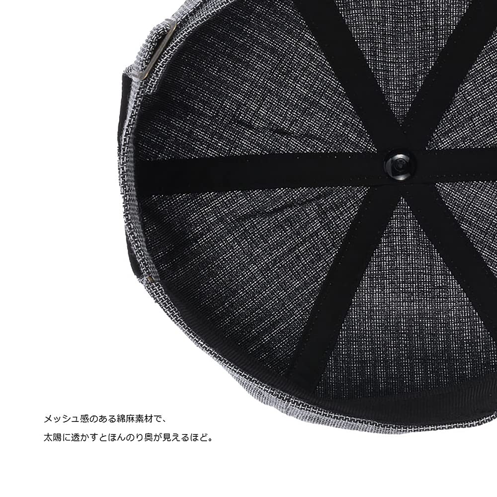 ORIHARA STYLE Tochio-ori Cotton Linen Cap (Men's Cap Baseball Cap Golf Foldable Hat Tochio-ori Lightweight Cool Father's Day Gift) RA-OR-H019 (Black)