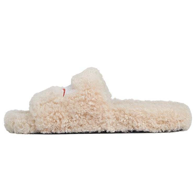 (WMNS) Balenciaga kažokādas čības `Bēšas` Sieviešu