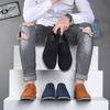 Herren Mattierte Low Top Schuhe Herren Block Trendy Herrenschuhe Wildleder Britische Herrenschuhe Modisch Einfarbig Neue Herrenschuhe