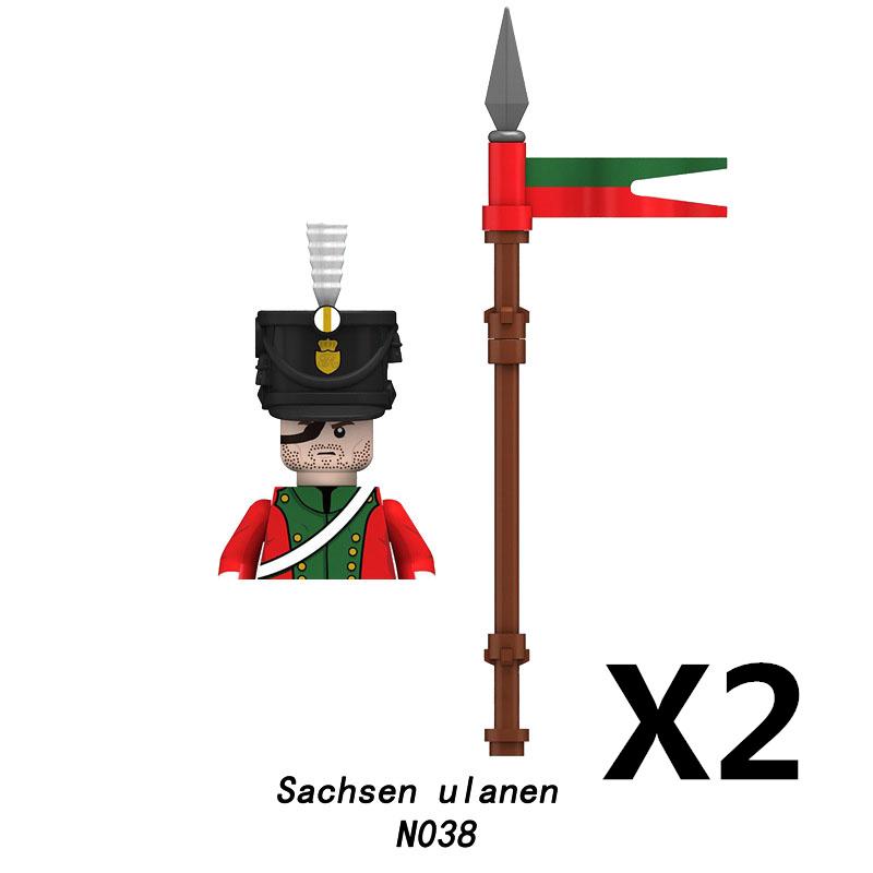 MOC Wojskowy Wojny Napoleońskie Francuski Rosyjski Figurka Armia Klocki Budowlane Żołnierz Broń Pistolety Miecz Plecak Akcesoria Klocek B137
