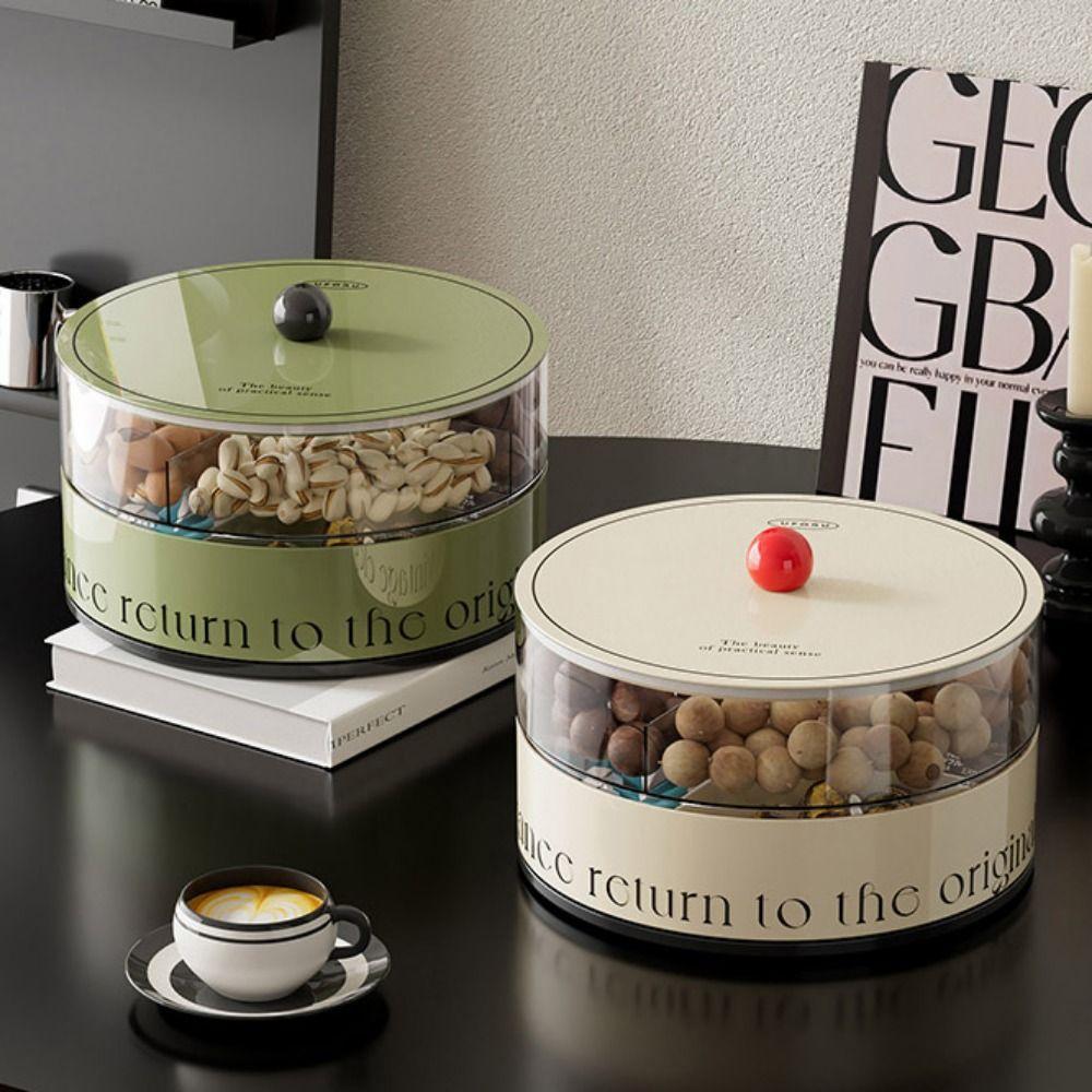 Food Grade Candy Nuts Serving Tray Round Candy Storage Box Divided Serving Tray Kitchen