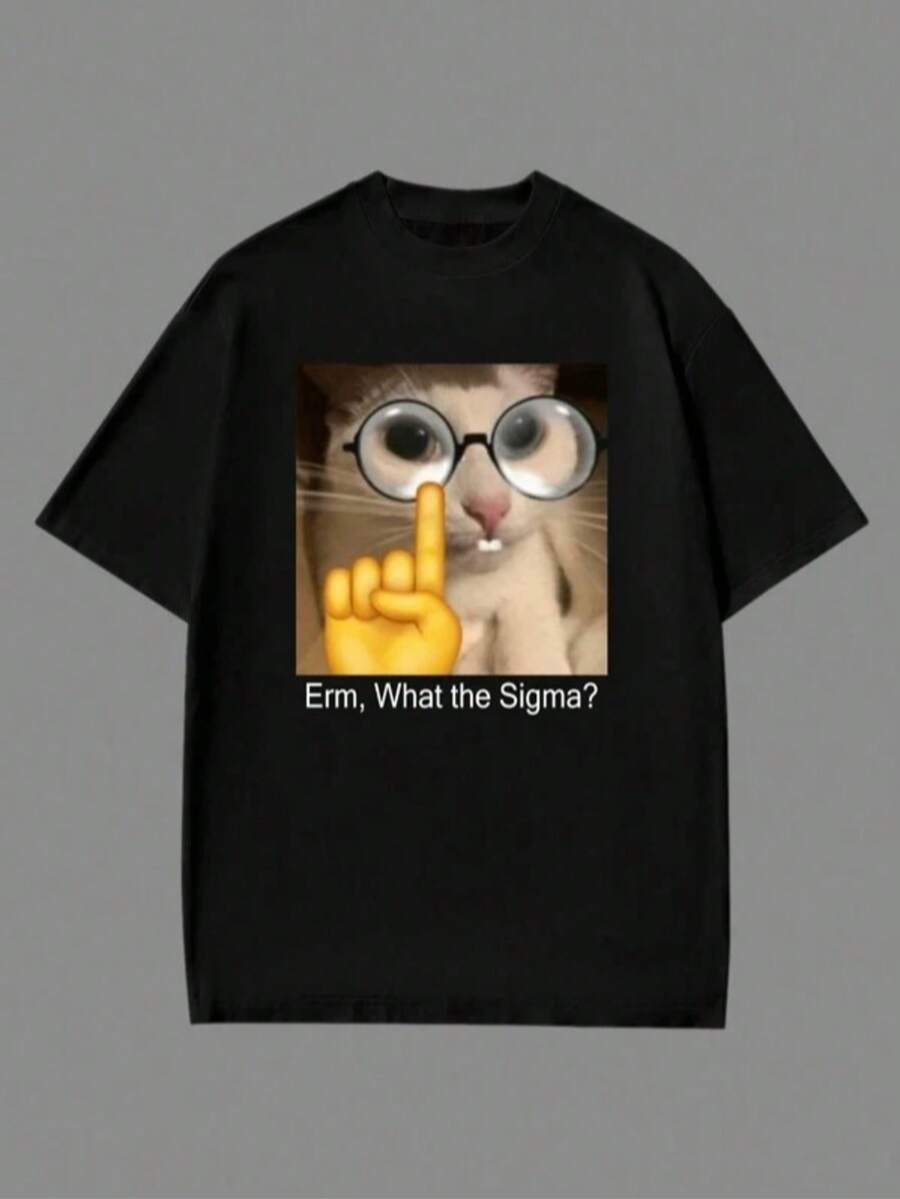 Letter Print Unisex T-Shirt S