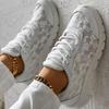 Women's Fashion Vulcanized Sneakers Breathable Mesh Leather Patchwork Platform Shoes Color Matching Lace Up Running Shoes 2026