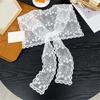 Women's Fashion Flower Lace Shawl Wrap Scarf Tie Knot Front Shoulder Covering Capelet Faux Collar Scarves Waist Belt