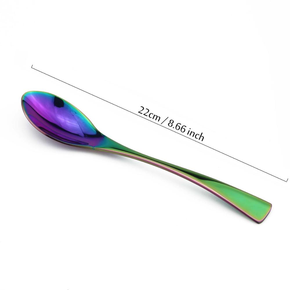 1-Pieces Rainbow Dinnerware Set Colorful Mirror Tableware Set Stainless Steel Western Cutlery Set Kitchen Accessories