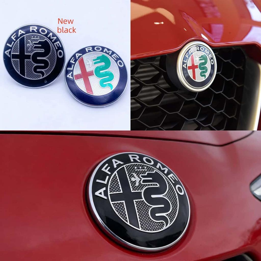 5pcs for Alfa Romeo Car Front Hood Emblem Bonnet Grille Sticker Rear Trunk Badge Decal Styling 147 156 159 74mm Auto Accessories SY1