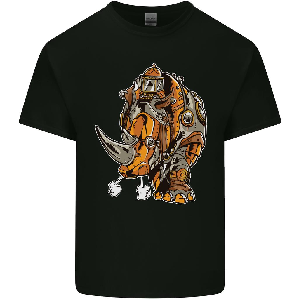 Steampunk Rhino Rhinoceros Unisexs Light Cotton TShirt
