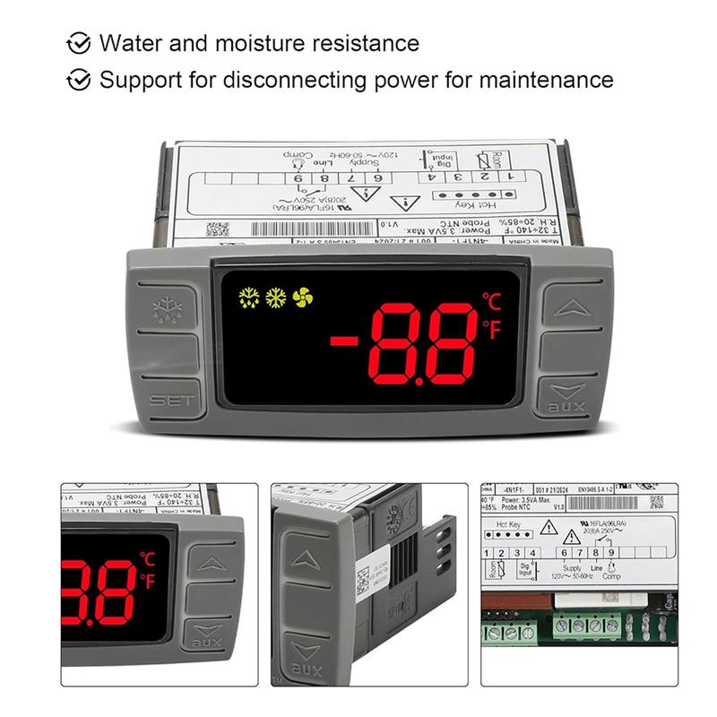 -MEOF For Dixell XR02CX-4N1F1 Temperature Controller, Replace For Dixell Temperature Controller Fit For Refrigerators/Freezer