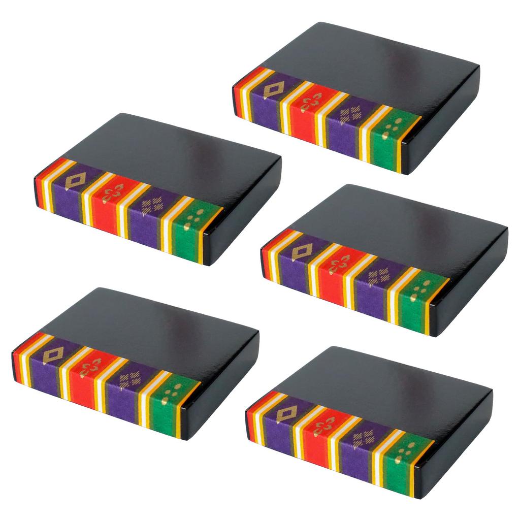 Four Cart Cute Handmade Glass Crafts [Bean Black Base] x 5-Piece Set