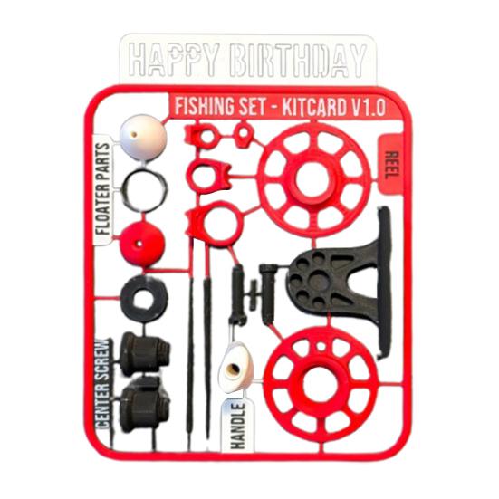 Fisherman's Birthday Greeting Card 3D Printed Greeting Card with Detachable Fishing Accessories Happy Birthday Card Gift for Fishing Enthusiasts
