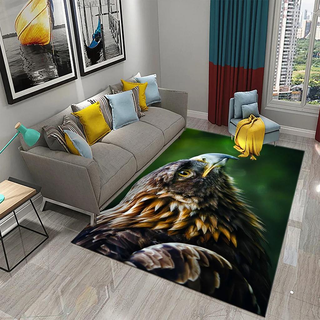 Dywan z Orłem 3D Dywan ze Wzorem Drapieżnego Zwierzęcia Dywan do Salonu na Sofę Dywan do Łazienki Antypoślizgowy Dywan do Sypialni Dywan do Kuchni Dekoracyjne Dywany Strefowe