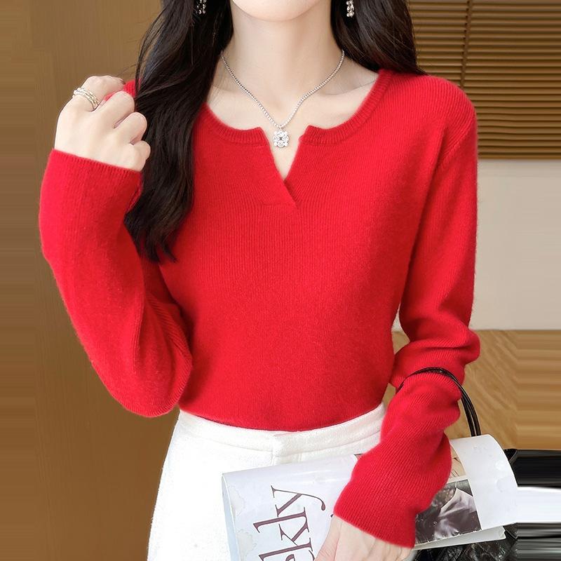 Bottom Shirt Women's Autumn and Winter Inner Knit Skin-friendly Soft Sweater Long Sleeve Top