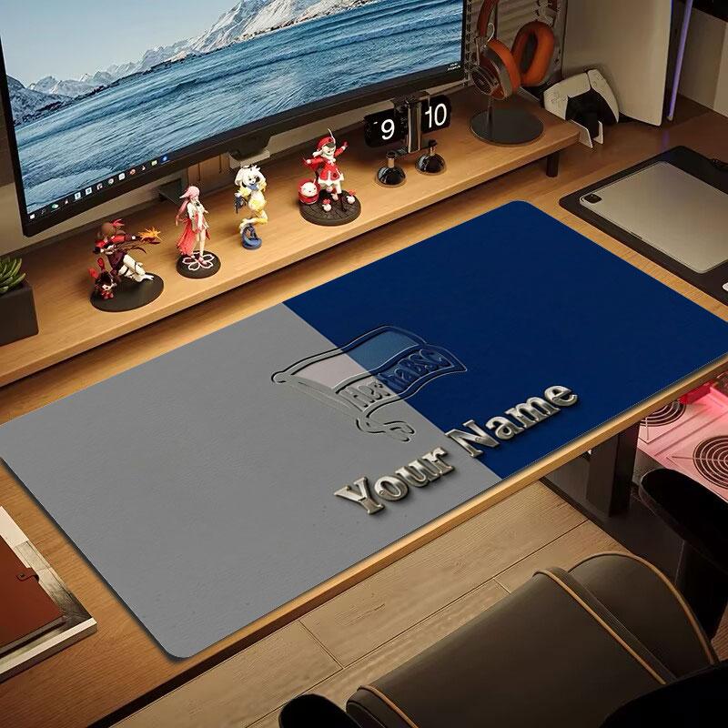 Hertha BSC Benutzerdefinierter Name Große Größe Mauspads Große Gaming Tischunterlage Rutschfest Laptop Tablet Großes Mauspads XXL Matte Mini-PC Spielmatte Mit Verriegeltem Rand