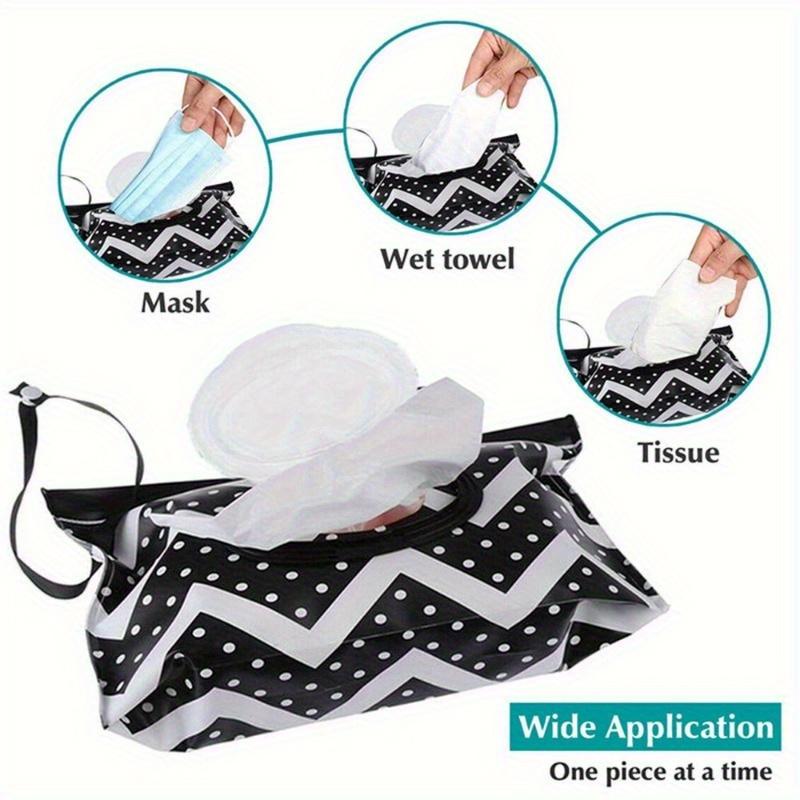 Portable Refillable Travel Wet Wipe Dispenser with Lid Bathroom Tissue Holder Portable Tissue Holder, Refillable, Wet Wipe Bag