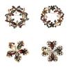 Unisex Floral Butterfly Wreath Brooch - Stylish Alloy Pin for Clothing Accessories