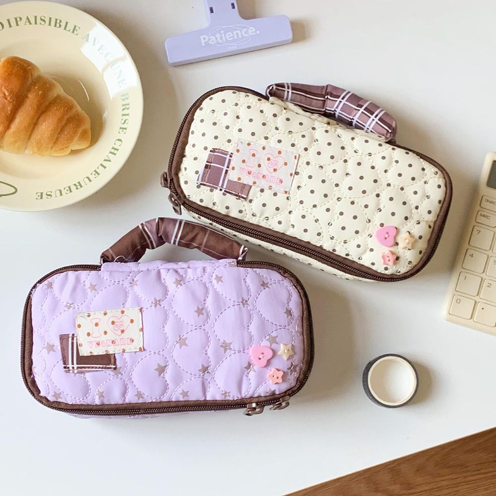 Japanese Cute Handheld Pencil Case with High Beauty and Ins Style, Large Capacity Student Pencil Box, Stationery Storage