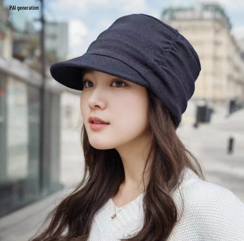 

Женская плюшевая шляпа-утка с цветком для осени/зимы - Мягкий козырек, этнический стиль, идеально подходит для женщин среднего и пожилого возраста