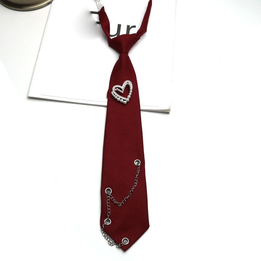 Korean Style Long Necktie Tassels Shirt Tie Elegant Love Heart Tie  Daily