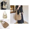 Summer Boho Woven Bag With Zipper Closure For Beach And Casual Use