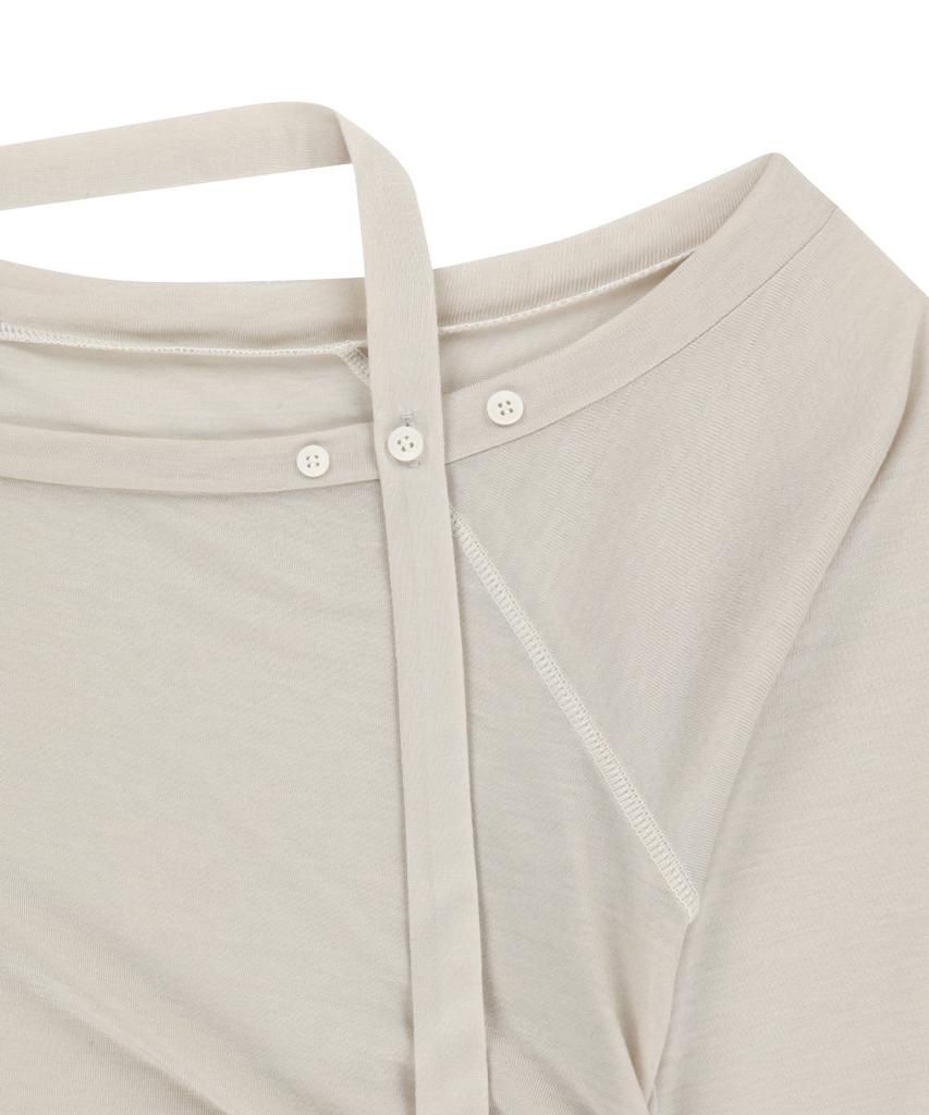 OJOS Asym Shoulder Scarf Long Sleeve / Oatmeal