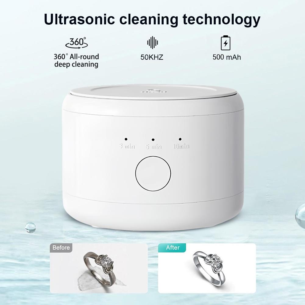 Ultraschall-Elektro-Reinigungsgerät Ein-Knopf-Bedienung Hochfrequenz-Vibrationsreiniger 3 Geschwindigkeiten Zeitschaltung für Zuhause Büro Reisen
