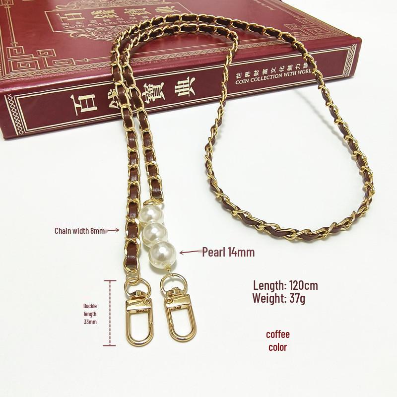 Leather Crossbody Phone Chain Lanyard with Metal Strap
