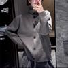 Turtleneck single-breasted solid-color long-sleeved sweater jacket women's loose autumn and winter lazy solid-color large-size knitted cardigan
