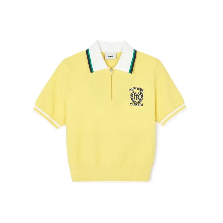 New MLB New York Yankees Polo Shirts Women's Yellow 3FKPV0543-50YEL