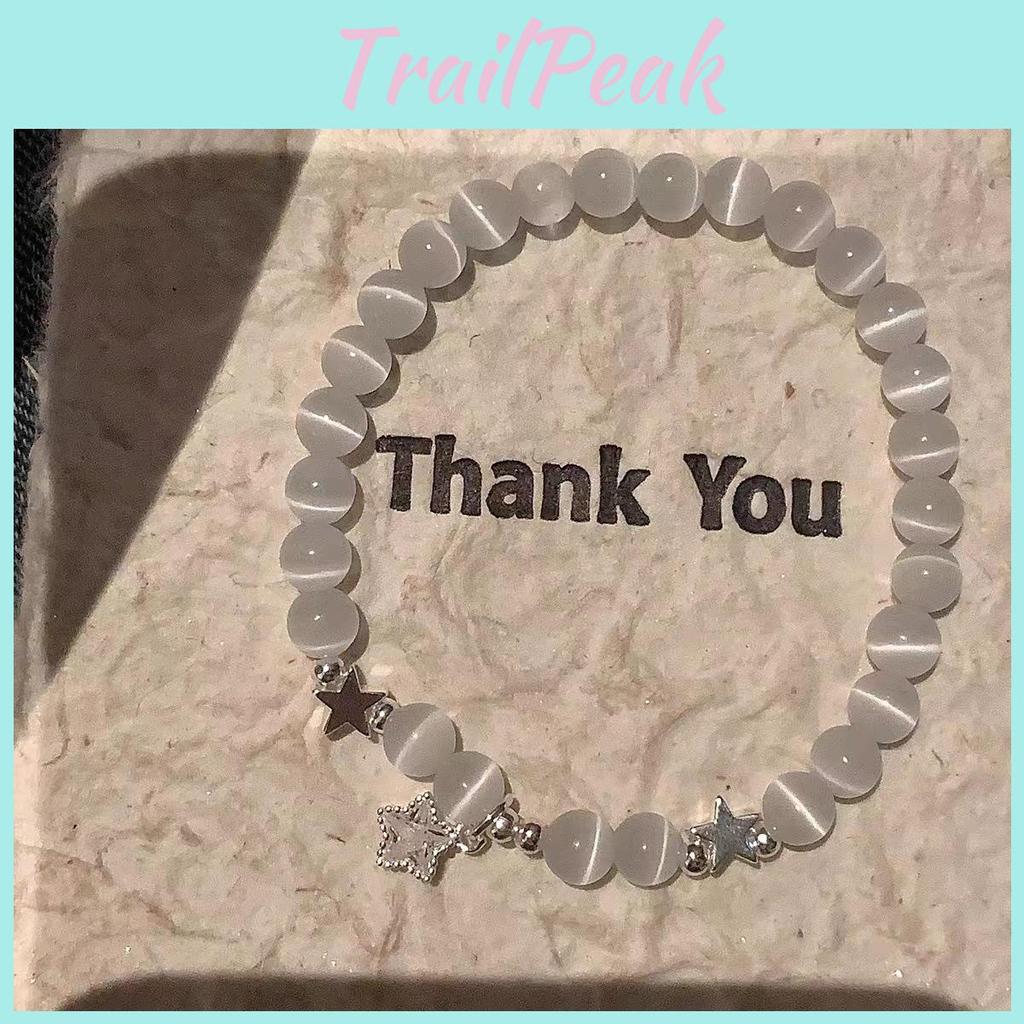 Womens Geometry Stylish Star Bead Bracelet New Chinese Style Rope Elastic