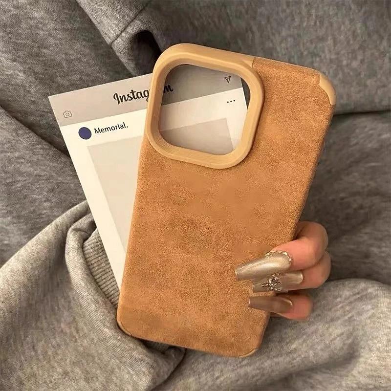 

Luxury Matte Soft Leather Desert Gold Phone Case For For Iphone 16 15 14 Plus 13 12 11 Pro Max Protection Shockproof Silicone Cover For iPhone 11 Pro Max