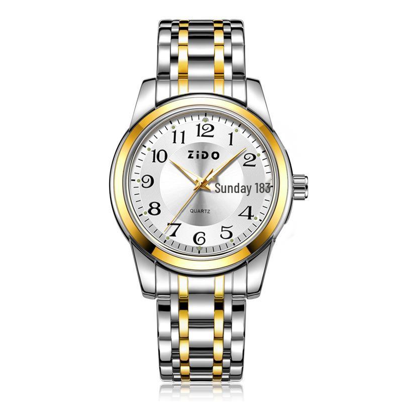 Zido Luxury Quartz Luminous Men s Watch with Large Numbers - Waterproof, Elegant Design for Seniors Watch Only