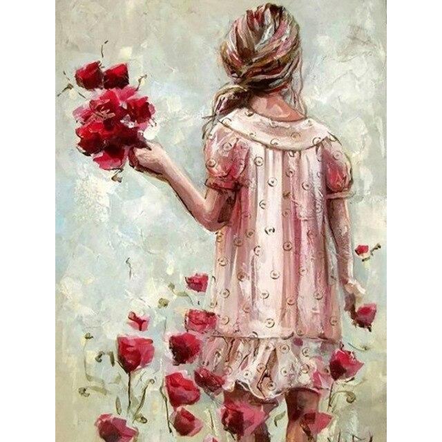 5D Cartoon Diamond Painting Full Square Round Girl Diamond Cross Stitch Mosaic Diamond Rhinestone Embroidery Home Decoration