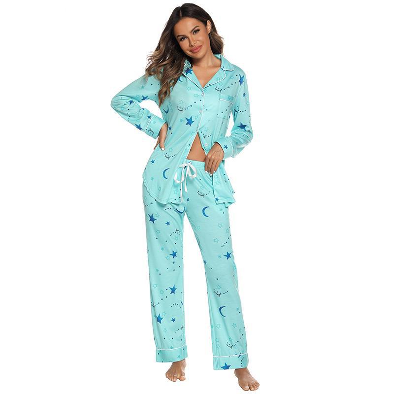2025 Damen-Pyjama-Set aus Modal mit langen Ärmeln – Frühlings-, Herbst- und Winterkollektion