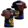 Camiseta Masculina Impressa em 3D Manga Curta Gola Redonda Pulôver Top Casual
