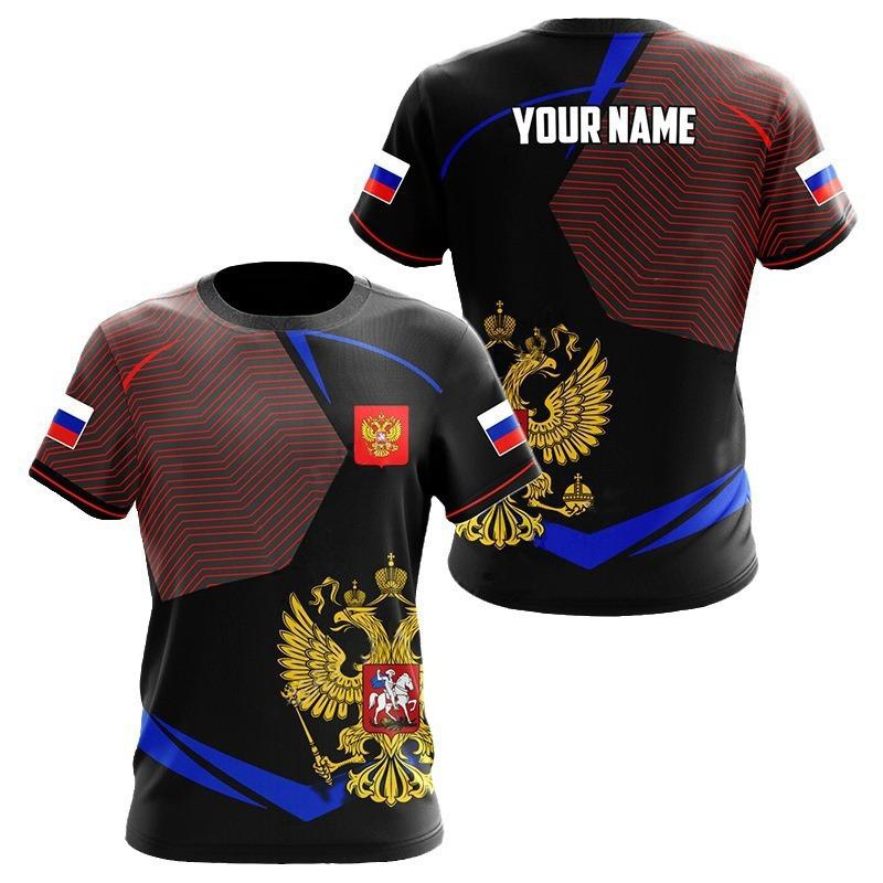 Camiseta Masculina Impressa em 3D Manga Curta Gola Redonda Pulôver Top Casual